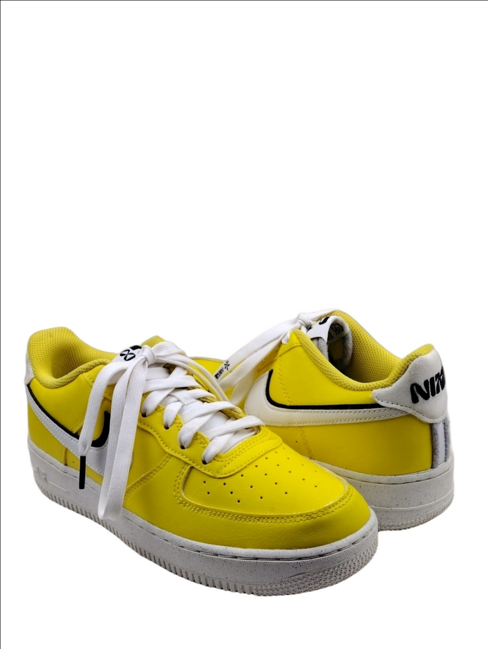 Nike Air Force 1 LV8 82 Tour Yellow Leather Upper Lace Up Low Top Sneaker Shoe